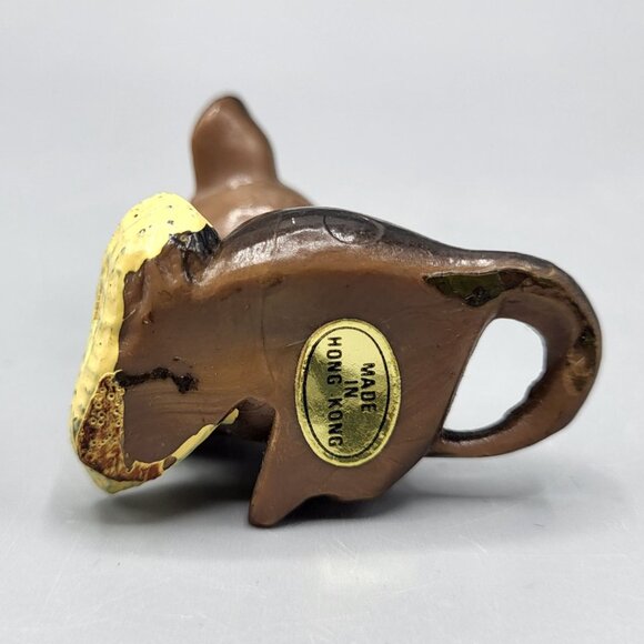 Vintage Plastic Mouse Mini Figurine With Cheese Collectible Ornament Shelf Decor - Picture 3 of 11